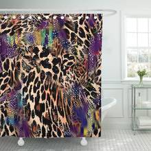 Purple Abstract Animal Leopard Pattern Africa Black Camouflage Jungle Shower Curtain Polyester Fabric 72 x 78 inches Set 2024 - buy cheap