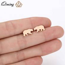 QIMING 2019 Polar Bear Stud Earrings For Women Kids Lovely Statement Jewelry Animal Earrings Birthday Gift Dropshipping 2024 - buy cheap