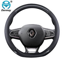 for Renault Megane 4 IV Genuine Leather Car Steering Wheel Cover Cowhide + Carbon Fibre High Quality Auto Accessories 2024 - buy cheap