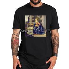 Summer Cotton T Shirt Men Leonardo Da Vinci "Annunciation 2." T-shirt Women Black Tops Harajuku Tee T Shirt Unisex  Harajuku 2024 - buy cheap