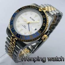 Bliger 40mm Men's Top Luxury GMT Mechanical Watch Sapphire Glass Ceramic Bezel White Dial Luminous Waterproof Automatic Watch 2024 - buy cheap