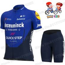 Maillot Quick Step Kids 2021 Blue Cycling Jersey Set Julian Alaphilippe Boys Girls Cycling Clothing Children MTB Bike Shirt Suit 2024 - buy cheap