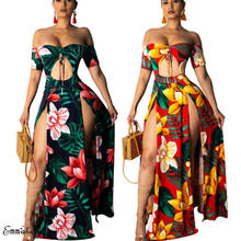Itfabs-vestido floral feminino, sem mangas, para o verão, casual, vestido de festa, moda praia, com divisão para amarrar 2024 - compre barato