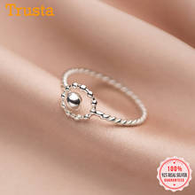TrustDavis Real 925 Sterling Silver Fashion Twist Beads Round Opening Ring Sizable For Women Wedding Party Fine Jewelry DA169 2024 - buy cheap