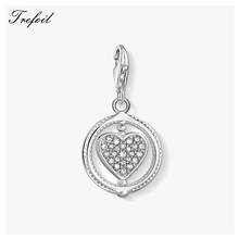 Colgante con forma de corazón giratorio para mujer, collar con abalorio, joyería fina para mujer, regalo romántico mágico de plata de ley 2021 pura 925 2024 - compra barato