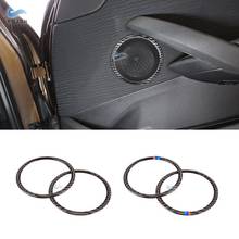 Anillo de fibra de carbono para altavoz de puerta, embellecedor de cubierta de altavoz para BMW Serie 3 E90, 2005, 2006, 2007, 2008, 2009, 2010, 2011, 2012, X1, E84, 2 uds. 2024 - compra barato