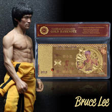 Hot Sale New Metal Gold Banknote Bruce Lee 100 Fancy Gold Foil Colored Banknote for Value Collection with VOA Frame 2024 - buy cheap