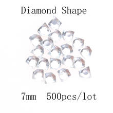 500 piezas de diamantes de imitación con forma de diamante, accesorio para vestido de novia, aplicador Hotfix, 7mm 2024 - compra barato