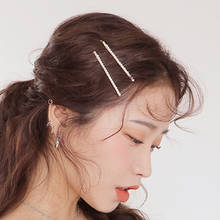 Pinzas para el pelo con perlas de moda coreana para mujer, accesorios para el cabello de cristal simples, pasadores, horquillas para niña, horquilla Weadwear 2021 2024 - compra barato
