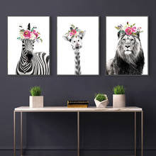 Preto branco animal flor diamante pintura ponto cruz 5d diy leão girafa zebra diamante mosaico imagem do quarto de casa decoração 2024 - compre barato