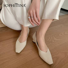 SOPHITINA-zapatos clásicos de piel auténtica para mujer, calzado de oficina hecho a mano, con punta cuadrada pequeña y concisa, MO637 2024 - compra barato