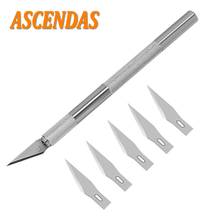 Stainless Metal Wood Carving Tools Fruit Food Craft Sculpture Engraving Utility Knife With 6 Blades For Stationery Art Supplies 2024 - buy cheap