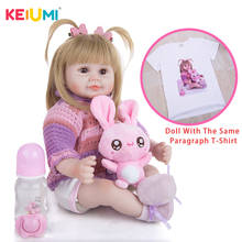 17 Inch KEIUMI Reborn Baby Dolls Handmade Soft Silicone Baby Doll Toys As Smiling Lifelike Dolls Toy Gift To Child Surprise 2024 - buy cheap
