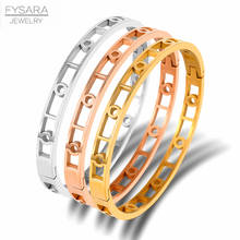 FYSARA Classic Design Hollow Round Circle Bracelets & Bangles Titanium Steel Bangle Gold Jewelry For Women Bijoux 2024 - buy cheap