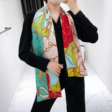 160*20cm New Cartoon Horse Tree Printing All-match Twill Weave Silk Scarf Women's Long Scarves 2024 - buy cheap