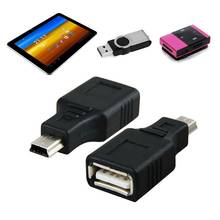 USB 2,0 A To Mini B 5-контактный разъем адаптер 1 шт. черный F/M Женский Micro USB разъем USB OTG Host адаптер конвертер разъема до 480 Мбит/с 2024 - купить недорого