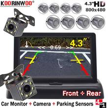 Koorinwoo-Sensores de aparcamiento ultrasónicos 4 en 1 para coche, sensor de Parktronic frontal, 8 sondas de alarma, Monitor Flexible, visión nocturna, cámara trasera, Detector 2024 - compra barato