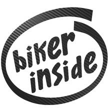 Dawasaru Biker Inside Carbon Fiber Vinyl Car Stickers 3D JDM Funny Stickers on Auto Motorcycle Sticker Decals for Car,16cm*15cm 2024 - buy cheap