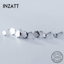 INZATT-pendientes Plata de Ley 925 auténtica poligonales geométricos para mujer, joyería fina minimalista, accesorios de regalo, 2019 2024 - compra barato