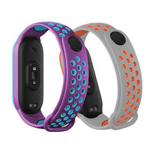 Pulseira de relógio para xiaomi mi band 5, bracelete de silicone flexível, estilo esportivo 2024 - compre barato