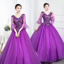 Quinceanera vestido 2021 novo gryffon três quartos manga elegante com decote em v festa baile de formatura vestidos quinceanera vintage 2024 - compre barato