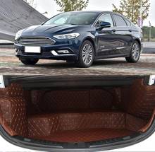 fiber leather car trunk mat for ford mendeo 2014 2015 2016 2017 2018 2019 hybrid type gas type for ford fusion car accessories 2024 - buy cheap