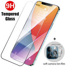 Protector de pantalla 9H para iPhone 11, X, XS, XR, 6, 6S, 8, 7 Plus, SE 2 en 1, cristal transparente + película de lente para iPhone 12 Pro Max 2024 - compra barato