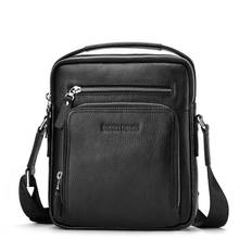 Bison denim vertical saco de negócios dos homens sacos de couro genuíno bolsas ipad masculino saco do mensageiro homem crossbody bolsa de ombro 2024 - compre barato