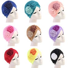 New Fashion Flower Turban Hat Women Muslim Bonnet Cap India Cap Under Scarf Bone Bonnet Neck Cover Muslim Women Hair Accessories 2024 - buy cheap