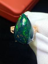 Opala Anel Fine Jewelry Pure 18 K 9.2ct Ouro Jóias 100% Mudam de Cor Natural Pedras de Opala Anéis para As Mulheres do Sexo Feminino anel fino 2024 - compre barato