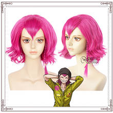 Anime Danganronpa V3 Kazuichi Souda Cosplay hairwear Style Short Shocking Pink Wig+Wig Cap 2024 - buy cheap