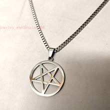 GNAYY  Stainless Steel Pagan Wicca Inverted Star Pentagram Pendant Necklace box Chain 24 ''-32'' choose  mens boys women 2024 - buy cheap