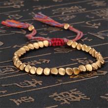 Handmade Tibetan Buddhist Braided Cotton Copper Beads Lucky Rope Bracelet & Bangles For Women Men Thread Lucky Rope Bracelets 2024 - buy cheap