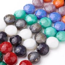 5 Strand perla brillo vidrio plateado abalorio redondo plano facetado cuentas Color mixto 14x8mm agujero: 1mm; 25 uds/strand 13,7 "F85 2024 - compra barato