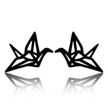 Stainless Steel Paper Origami Crane Earrings Korean Fashion Bird Stud Metal Jewelry for Women Girls Friend Jewelry Gift 2024 - buy cheap