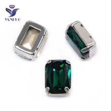 YANRUO-gemas de cristal para manualidades, cristales octágonos de esmeralda de todos los tamaños, piedras verdes, punto trasero, Strass cosidos para vestido, 4627 2024 - compra barato