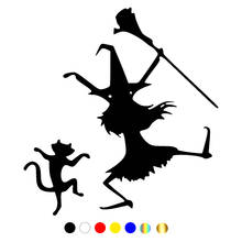 CS-1257#15*16cm Witch and cat funny car sticker vinyl decal silver/black for auto car stickers styling 2024 - buy cheap