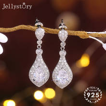 Jellystory luxury charms earrings for woman 925 silver jewelry with water drop shape AAA zircon gemstones earring wedding party 2024 - buy cheap