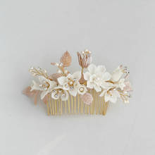 Elegant Ceramics Flower Bride Hair Comb Gorgeous Wedding Hair Comb Hair Accessories 2024 - buy cheap