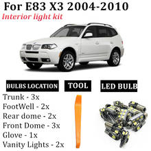 13x Interior LED Light Bulbs Canbus Kit For BMW X3 E83  Accessories 2004-2010 Map Dome Step trunk light Lamp 2024 - buy cheap