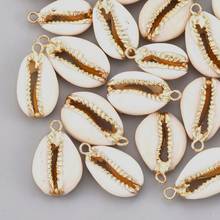 50Pcs Natural Color Cowrie Shell Pendants with Metal Findings Conch Shell Charms for Anklet Bracelet Earring Jewelry Making 2024 - buy cheap