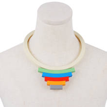 Yd & ydbz colares femininos de arco-íris, joias com elasticidade, feitas à mão, gargantilha acessórios de corrente de suéter, presente 2024 - compre barato