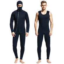 5MM Neoprene wetsuit men Scuba hood diving suit for spearfishing Surfing Snorkeling winter Cold-proof swimsuit two-piece wetsuit 2024 - buy cheap