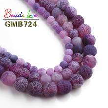 Natural Stone Beads Purple Frost Agates Stone 4 6 8 10 12mm Round Loose Beads for Jewelry Making Diy Bracelet Necklace 15 Inch 2024 - buy cheap