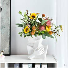 Ceramic vase, creative head statue artwork, home office restaurant bar desktop decoration gift 2024 - buy cheap