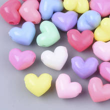 50pcs Opaque Heart Acrylic Beads Mix Color For DIY Jewelry Bracelet Necklace Making Decor Accessories 13x16x12mm, Hole: 3mm 2024 - buy cheap
