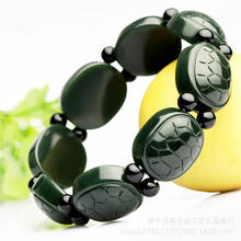Pulsera de conchas de tortuga de Jade de Hetian Natural, accesorios de moda, amuleto tallado a mano para hombre y mujer, regalo de la suerte, nuevo 2024 - compra barato