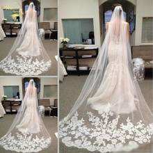 Wholesale 3M 5M One Layer Lace Edge White Ivory Catherdal Wedding Veil Long Bridal Veil Cheap Wedding Accessories Veu De Noiva 2024 - buy cheap
