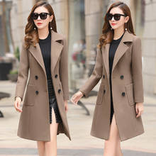 Abrigos casaco feminino de lã, casaco feminino estilo coreano para inverno z955 2024 - compre barato