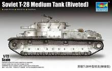 Trumpeter-Kit de modelo de tanque medio (remachado), T-28 de coche blindado, TH08307-SMT2 soviético, 07151, 1/72 2024 - compra barato